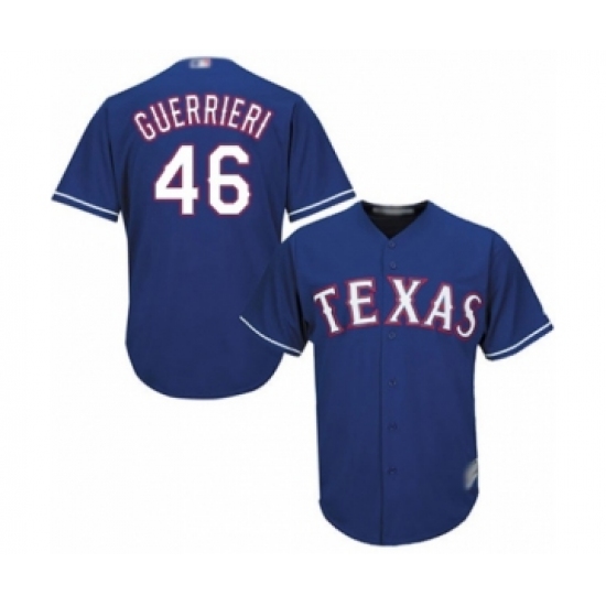 Youth Texas Rangers #46 Taylor Guerrieri Authentic Royal Blue Alternate 2 Cool Base Baseball Player Jersey - Ujersey