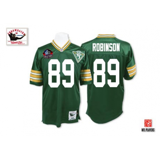 Mitchell And Ness Green Bay Packers #89 Dave Robinson Green Team Color 75TH Hall of Famers Authentic Throwback NFL Jersey - Ujersey