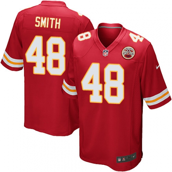 Men's Nike Kansas City Chiefs #48 Terrance Smith Game Red Team Color NFL Jersey - Ujersey