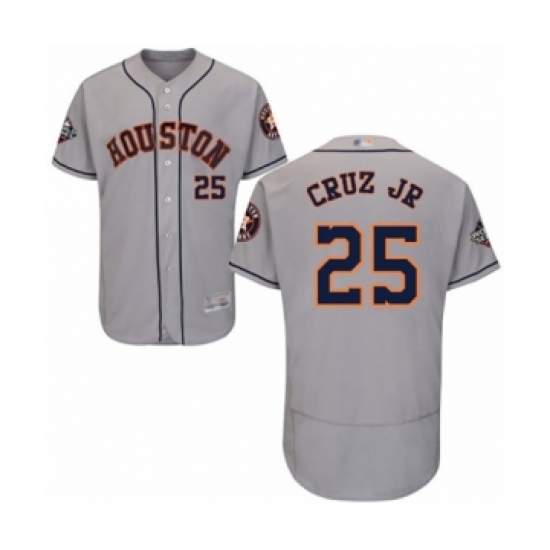 Men's Houston Astros #25 Jose Cruz Jr. Grey Road Flex Base Authentic Collection 2019 World Series Bound Baseball Jersey - Ujersey
