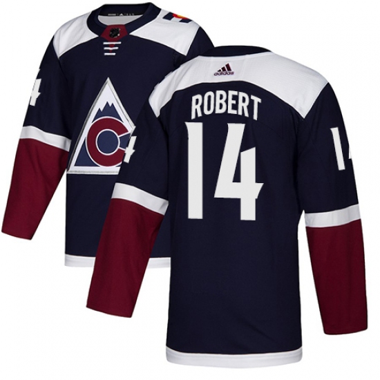 Men's Adidas Colorado Avalanche #14 Rene Robert Authentic Navy Blue Alternate NHL Jersey - Ujersey
