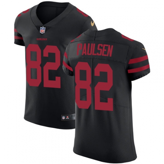 Men's Nike San Francisco 49ers #82 Logan Paulsen Black Alternate Vapor Untouchable Elite Player NFL Jersey - Ujersey