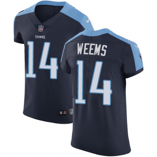 Men's Nike Tennessee Titans #14 Eric Weems Navy Blue Alternate Vapor Untouchable Elite Player NFL Jersey - Ujersey