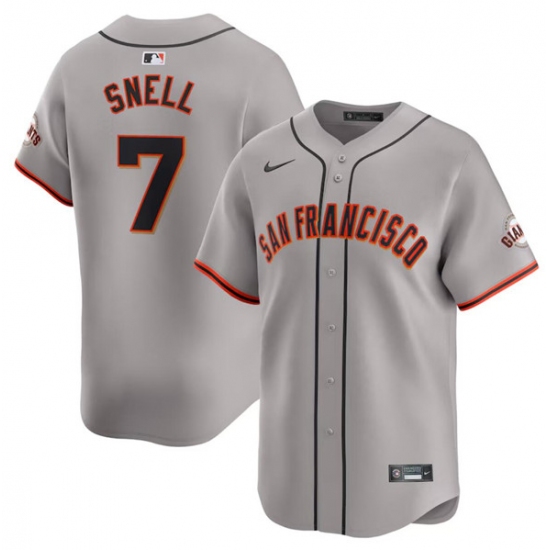 Men's San Francisco Giants #7 Blake Snell Gray Away Limited Stitched Baseball Jersey - Ujersey