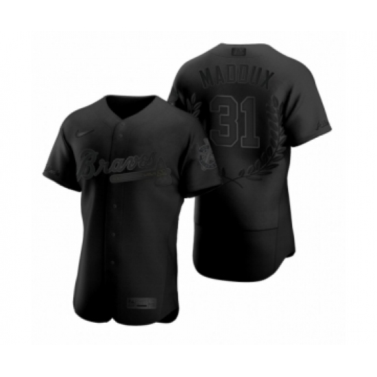 Men's Greg Maddux Atlanta Braves #31 Black Awards Collection NL Cy Young Jersey - Ujersey