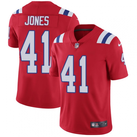 Men's Nike New England Patriots #41 Cyrus Jones Red Alternate Vapor Untouchable Limited Player NFL Jersey - Ujersey