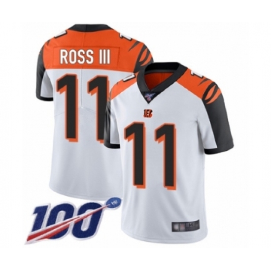 Men's Cincinnati Bengals #11 John Ross White Vapor Untouchable Limited Player 100th Season Football Jersey - Ujersey
