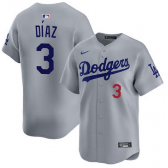 Men's Los Angeles Dodgers #3 Edwin Díaz Royal Limited Stitched Baseball Jersey - Ujersey