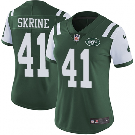 Women's Nike New York Jets #41 Buster Skrine Green Team Color Vapor Untouchable Limited Player NFL Jersey - Ujersey