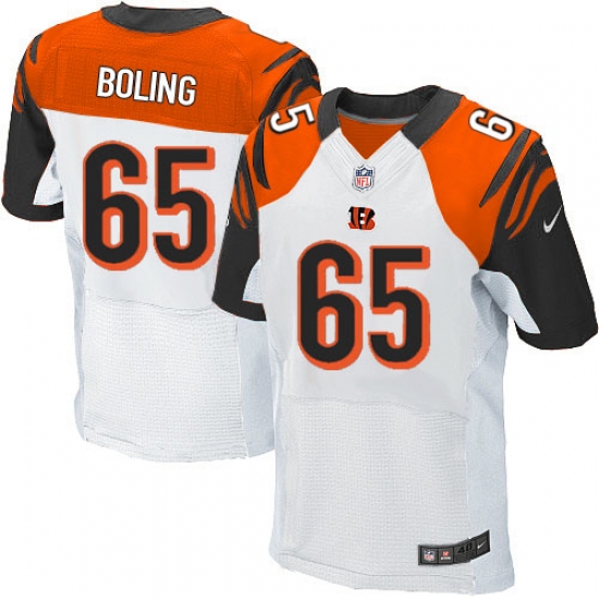 Men's Nike Cincinnati Bengals #65 Clint Boling Elite White NFL Jersey