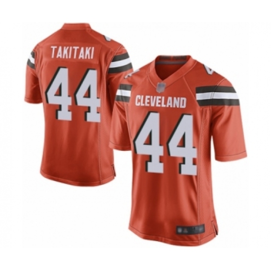 Men's Cleveland Browns #44 Sione Takitaki Game Orange Alternate Football Jersey - Ujersey