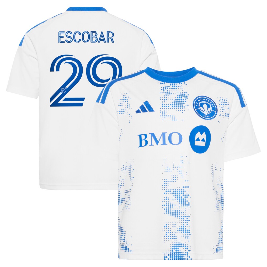 Youth CF Montreal Franco Escobar adidas White 2026 The Procure Jersey Replica Jersey - Ujersey