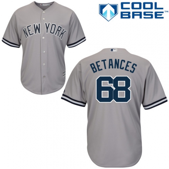 Men's Majestic New York Yankees #68 Dellin Betances Replica Grey Road MLB Jersey - Ujersey