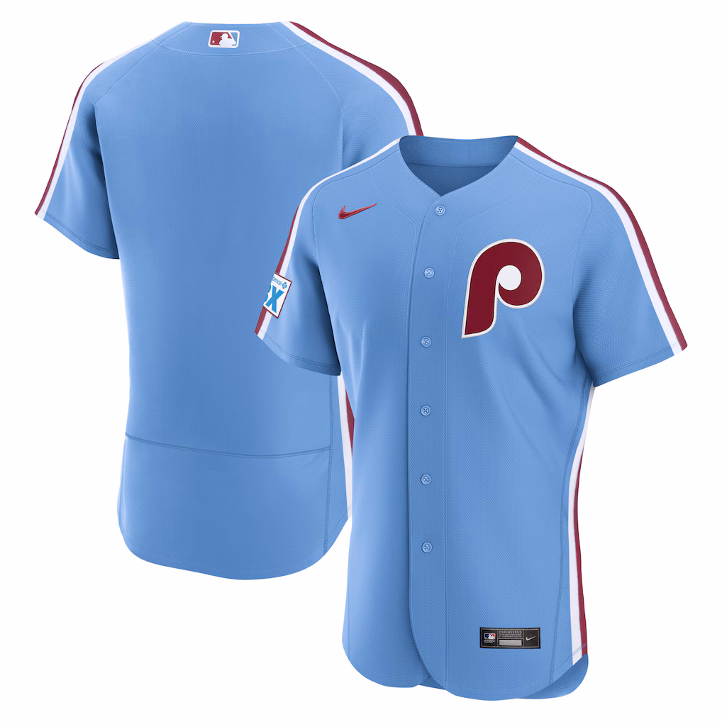 Men's Philadelphia Phillies Nike Light Blue Alternate Authentic Jersey - Ujersey