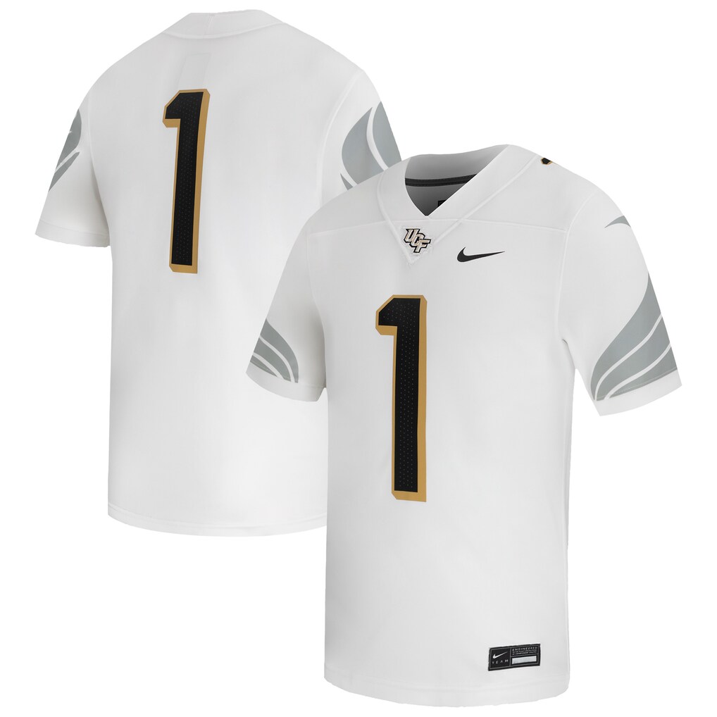 Men's Nike #1 White UCF Knights Away Game Football Jersey - Ujersey