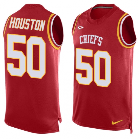 Men's Nike Kansas City Chiefs #50 Justin Houston Limited Red Player Name & Number Tank Top NFL Jersey - Ujersey