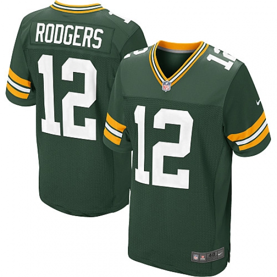 Men's Nike Green Bay Packers #12 Aaron Rodgers Elite Green Team Color NFL Jersey - Ujersey
