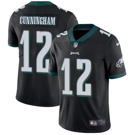 Men's Nike Philadelphia Eagles #12 Randall Cunningham Black Alternate Vapor Untouchable Limited Player NFL Jersey - Ujersey