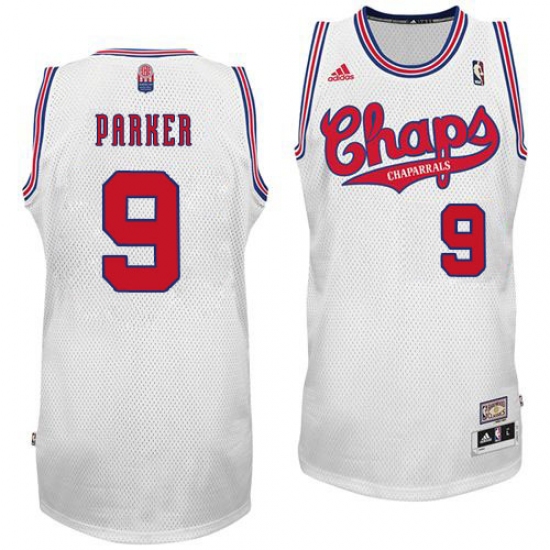 Men's Adidas San Antonio Spurs #9 Tony Parker Swingman White ABA Hardwood Classic NBA Jersey - Ujersey
