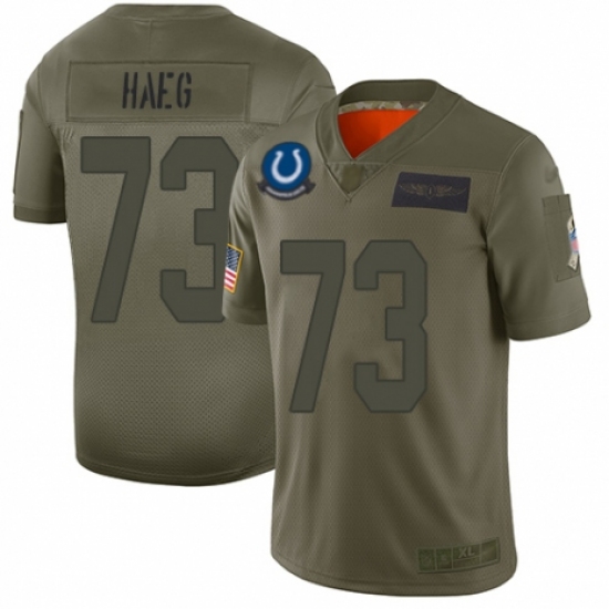 Men's Indianapolis Colts #73 Joe Haeg Limited Camo 2019 Salute to Service Football Jersey - Ujersey
