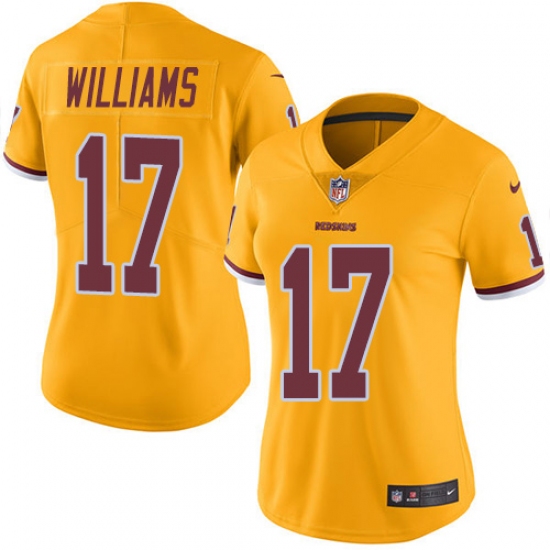 Women's Nike Washington Redskins #17 Doug Williams Limited Gold Rush Vapor Untouchable NFL Jersey