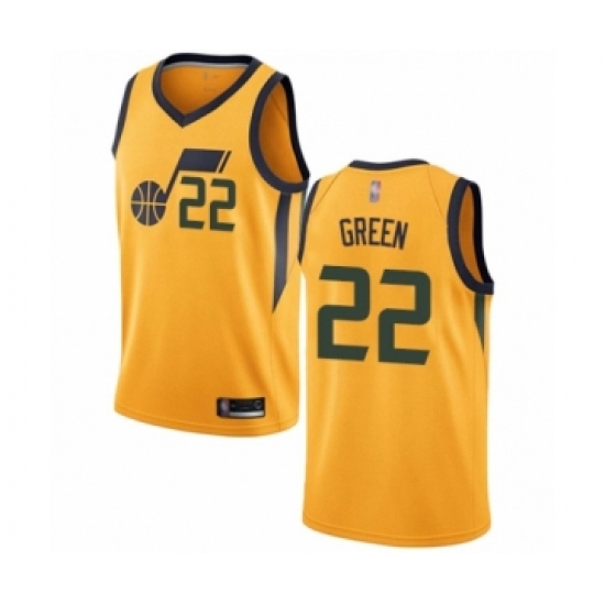 Women's Utah Jazz #22 Jeff Green Swingman Gold Basketball Jersey Statement Edition - Ujersey