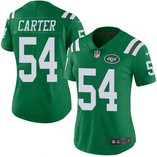 Women's Nike New York Jets #54 Bruce Carter Limited Green Rush Vapor Untouchable NFL Jersey - Ujersey