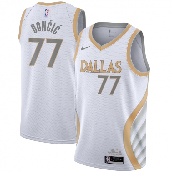 Men's Dallas Mavericks #77 Luka Doncic Nike White 2020-21 Swingman Player Jersey - Ujersey