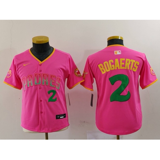 Youth San Diego Padres #2 Xander Bogaerts Pink Player Number Fashion Baseball Jersey - Ujersey
