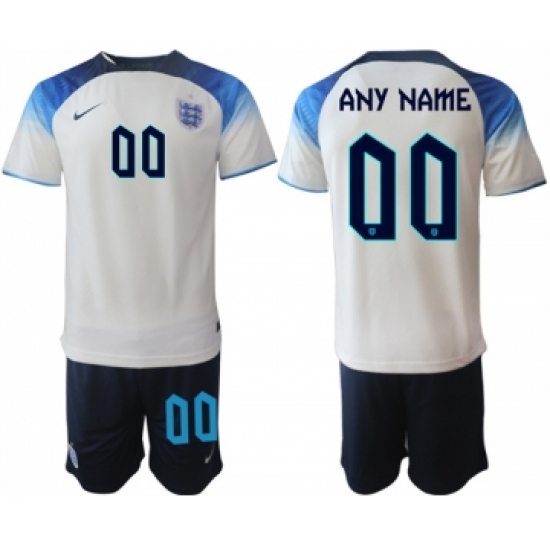 Mens England Custom White Home Soccer Jersey Suit - Ujersey