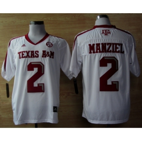 Texas A&M Aggies 2 Johnny Manziel White Jerseys - Ujersey