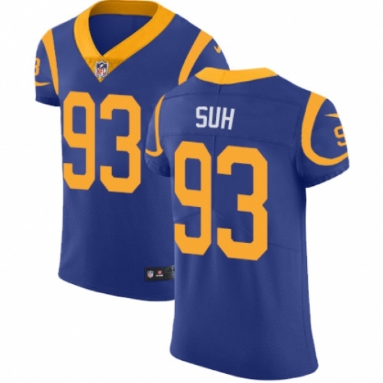 Men's Nike Los Angeles Rams #93 Ndamukong Suh Royal Blue Alternate Vapor Untouchable Elite Player NFL Jersey - Ujersey
