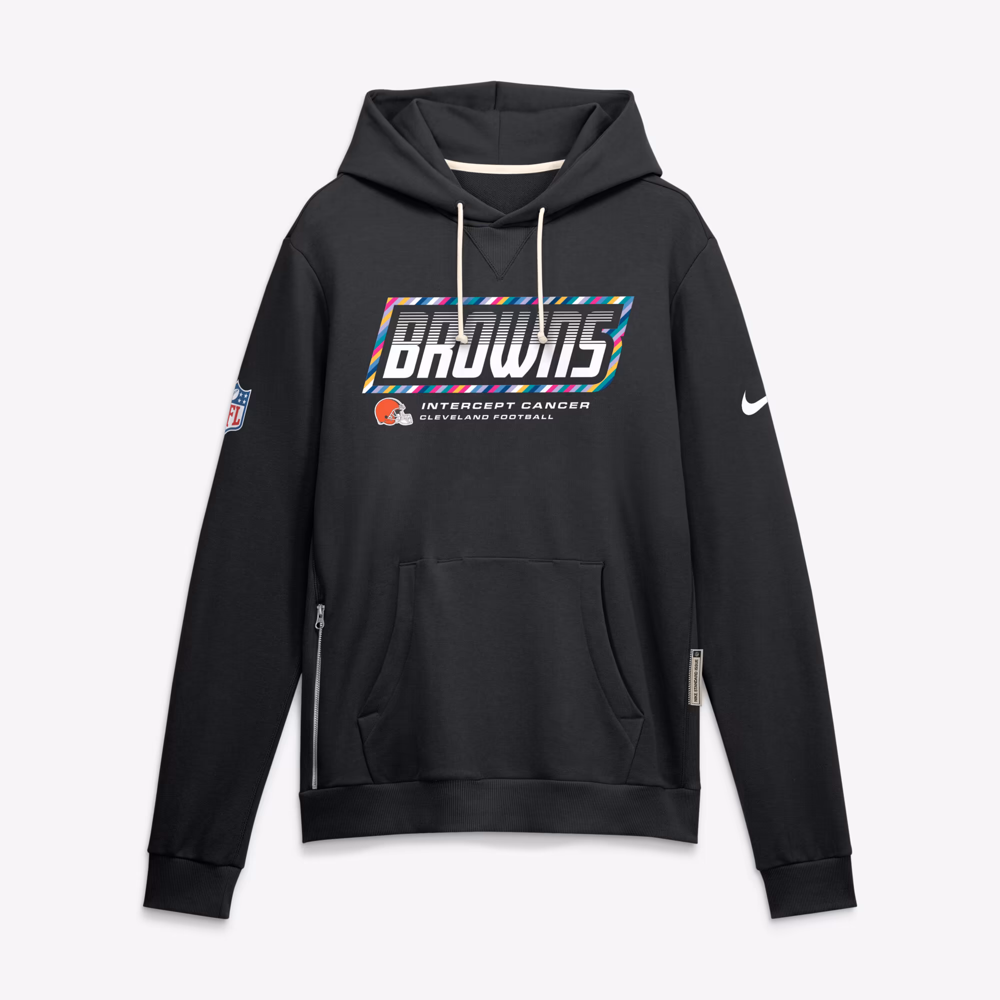 Men's Cleveland Browns Nike Black 2026 NFL Crucial Catch Sideline Standard Issue Dri-FIT Pullover Hoodie - U-jersey