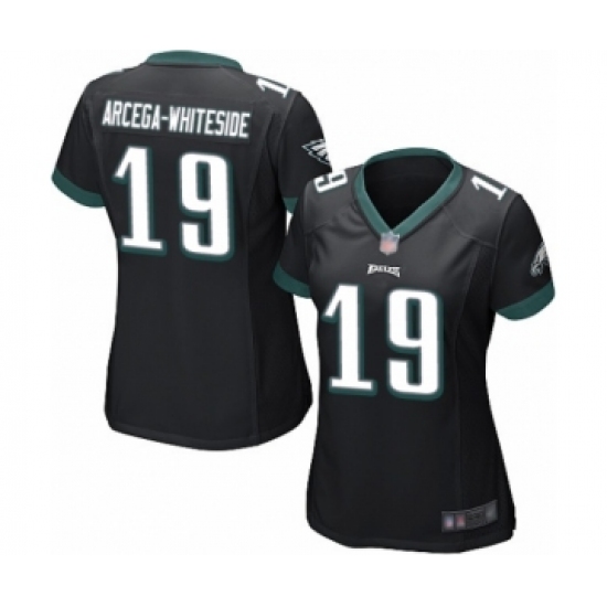 Women's Philadelphia Eagles #19 JJ Arcega-Whiteside Game Black Alternate Football Jersey - Ujersey