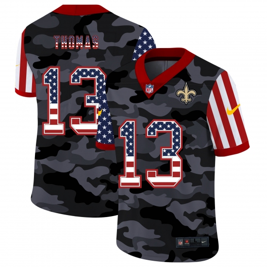 Men's New Orleans Saints #13 Michael Thomas Camo Flag Nike Limited Jersey - Ujersey