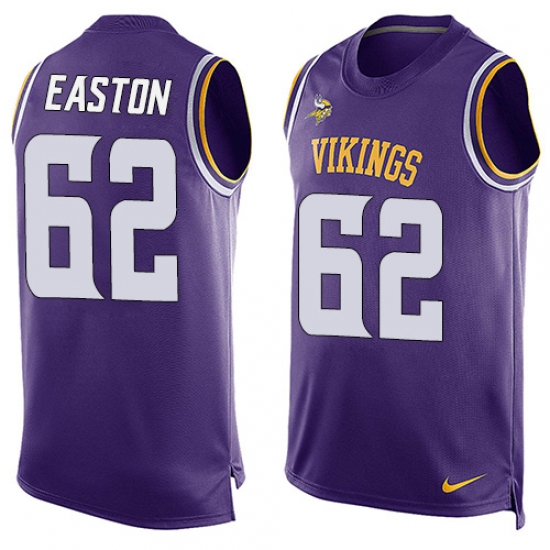 Men's Nike Minnesota Vikings #62 Nick Easton Limited Purple Player Name & Number Tank Top NFL Jersey - Ujersey