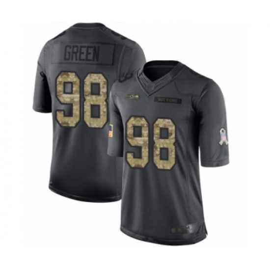 Youth Seattle Seahawks #98 Rasheem Green Limited Black 2016 Salute to Service Football Jersey - Ujersey