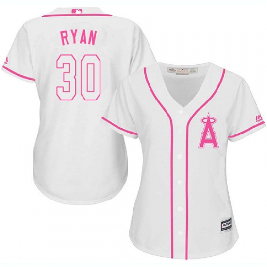 Women's Majestic Los Angeles Angels of Anaheim #30 Nolan Ryan Authentic White Fashion Cool Base MLB Jersey - Ujersey