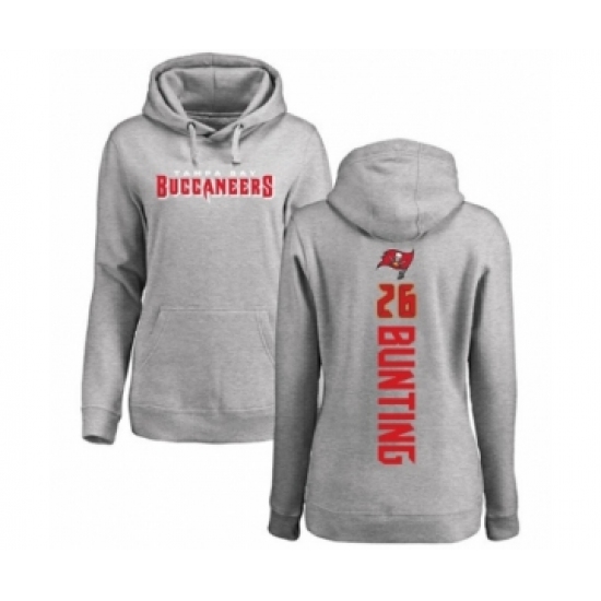 Football Women's Tampa Bay Buccaneers #26 Sean Bunting Ash Backer Pullover Hoodie