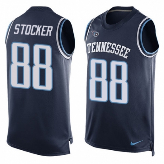 Men's Nike Tennessee Titans #88 Luke Stocker Limited Navy Blue Player Name & Number Tank Top NFL Jersey - Ujersey