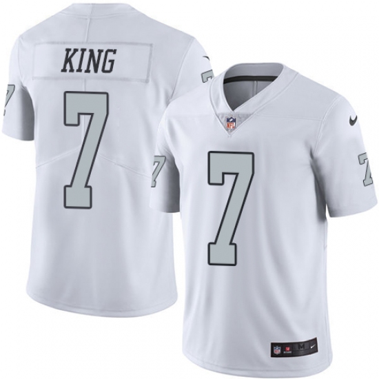 Youth Nike Oakland Raiders #7 Marquette King Limited White Rush Vapor Untouchable NFL Jersey