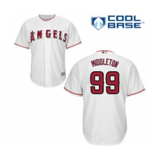 Youth Los Angeles Angels of Anaheim #99 Keynan Middleton Authentic White Home Cool Base Baseball Player Jersey - Ujersey