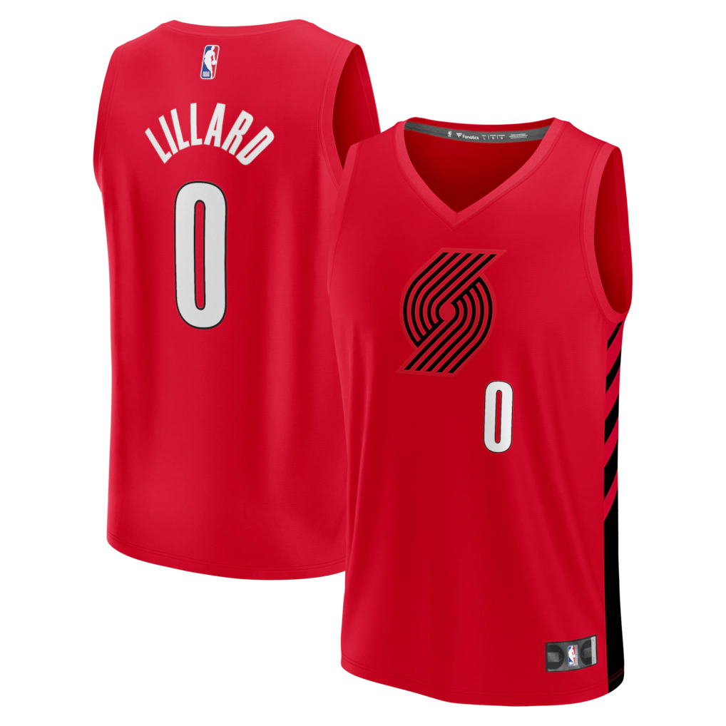 Men's Portland Trail Blazers Damian Lillard Fanatics Red Fast Break Replica Jersey - Statement Edition - ujerseystore