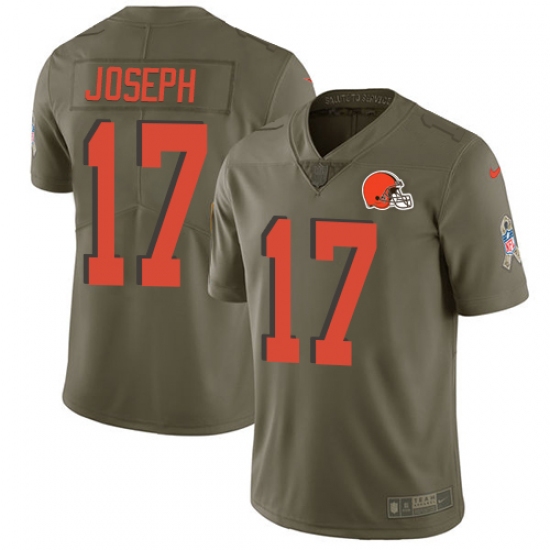 Youth Nike Cleveland Browns #17 Greg Joseph Limited Olive 2017 Salute to Service NFL Jersey - Ujersey