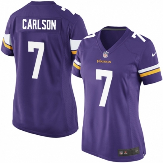 Women's Nike Minnesota Vikings #7 Daniel Carlson Game Purple Team Color NFL Jersey - Ujersey