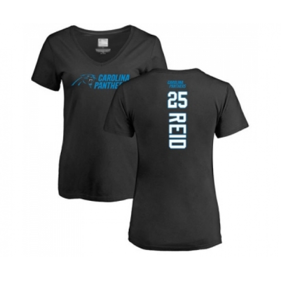 Football Women's Carolina Panthers #25 Eric Reid Black Backer T-Shirt - Ujersey