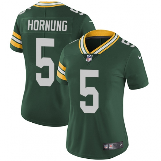 Women's Nike Green Bay Packers #5 Paul Hornung Green Team Color Vapor Untouchable Limited Player NFL Jersey - Ujersey