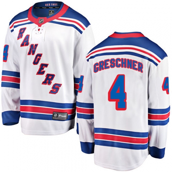 Men's New York Rangers #4 Ron Greschner Fanatics Branded White Away Breakaway NHL Jersey - Ujersey