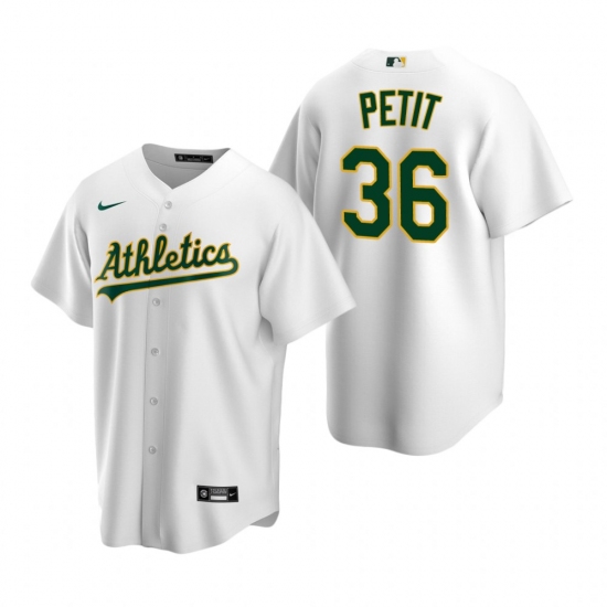 Men's Nike Oakland Athletics #36 Yusmeiro Petit White Home Stitched Baseball Jersey - Ujersey