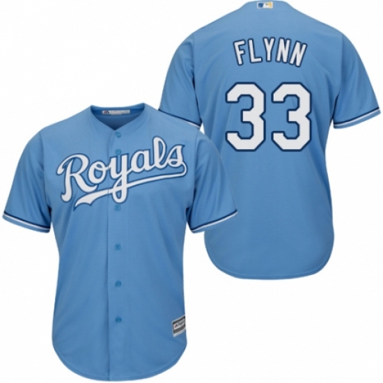 Youth Majestic Kansas City Royals #33 Brian Flynn Replica Light Blue Alternate 1 Cool Base MLB Jersey - Ujersey